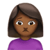 🙍🏾‍♀️ woman frowning: medium-dark skin tone display on Apple